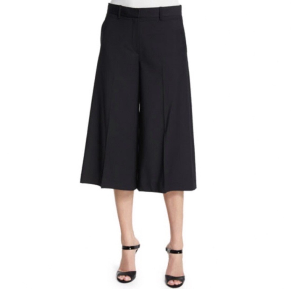 Theory Halientra Admiral Black Crepe Culotte Size 10